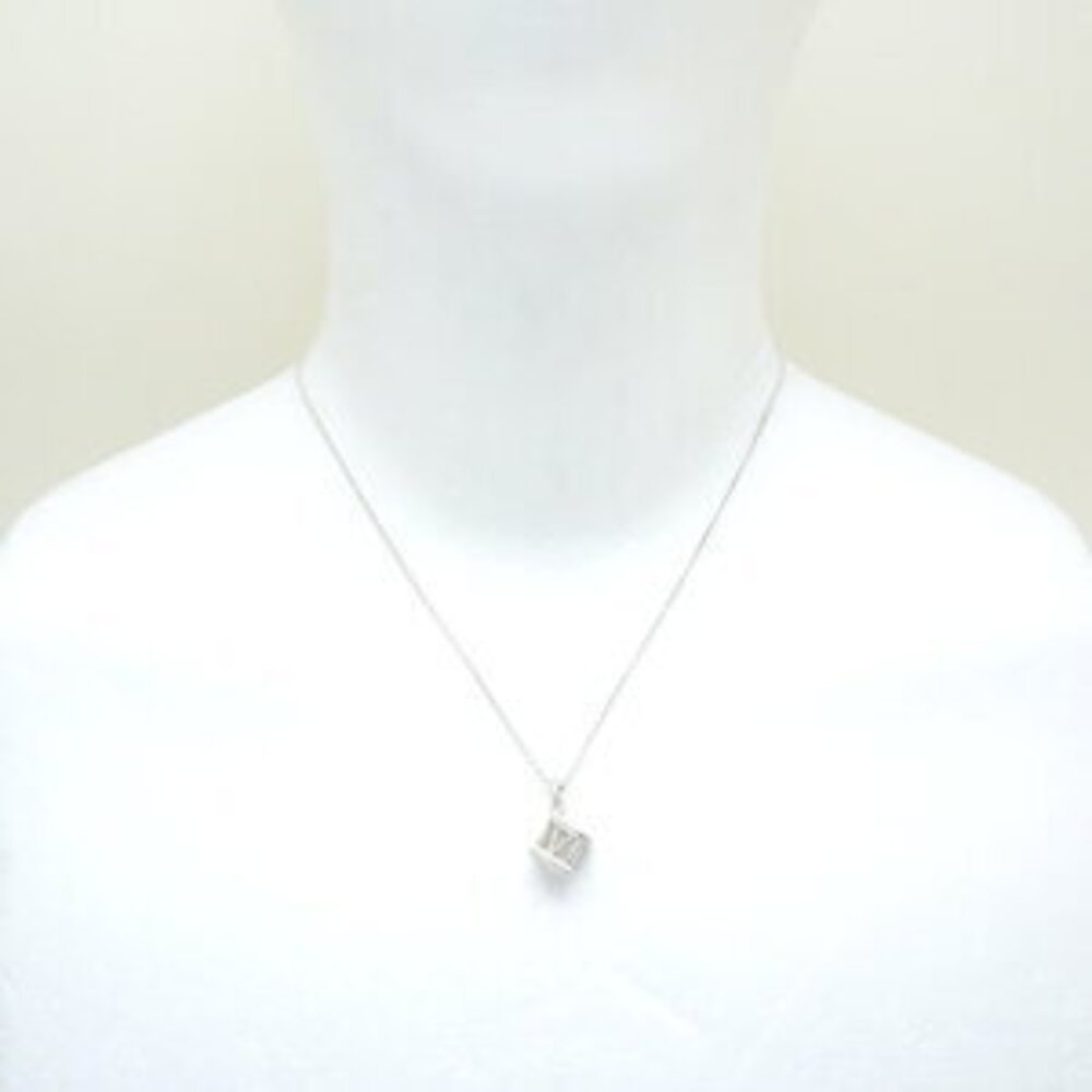 Tiffany Co Atlas Cube Pendant Necklace Sterling Silver